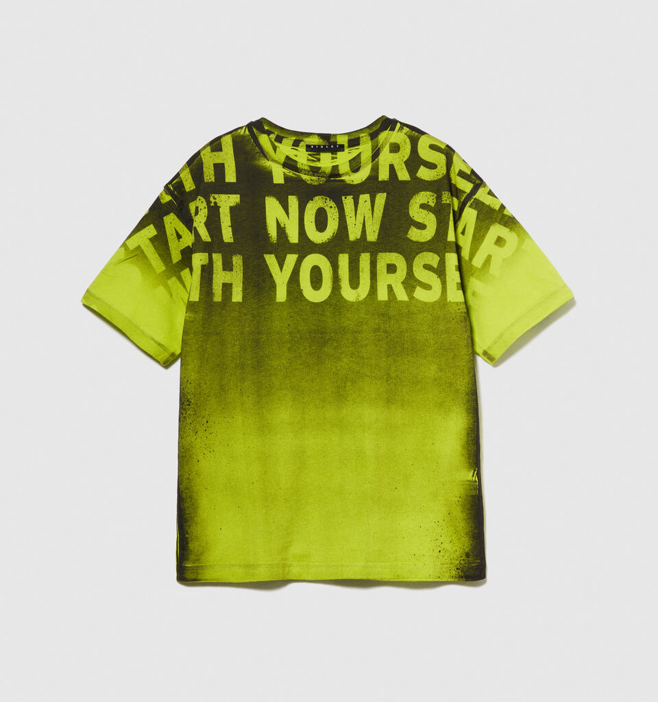 Fade effect t-shirt - boys' short sleeve t-shirts - Neon Yellow | Sisley Young image number 1